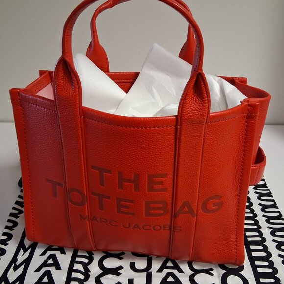 Marc Jacobs The Medium Tote Bag Red Leather - Picture 2 of 10